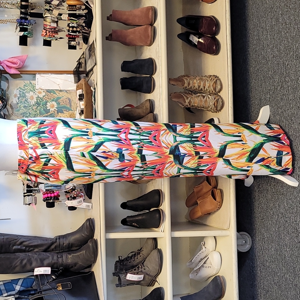 NWT Bisou Bisou Tropical White Paradise Print Palazzo Pant sz Medium - Picture 2 of 8